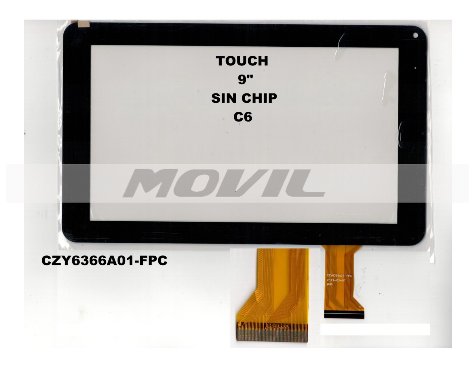 Touch tactil para tablet flex 9 inch SIN CHIP C6 CZY6366A01-FPC